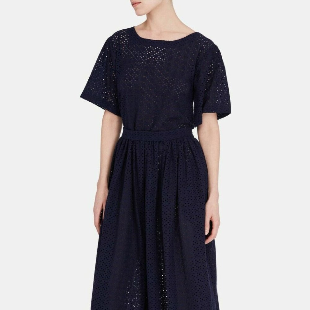 Lisa Marie Fernandez Shift Dress - Navy Eyelet SZ II
